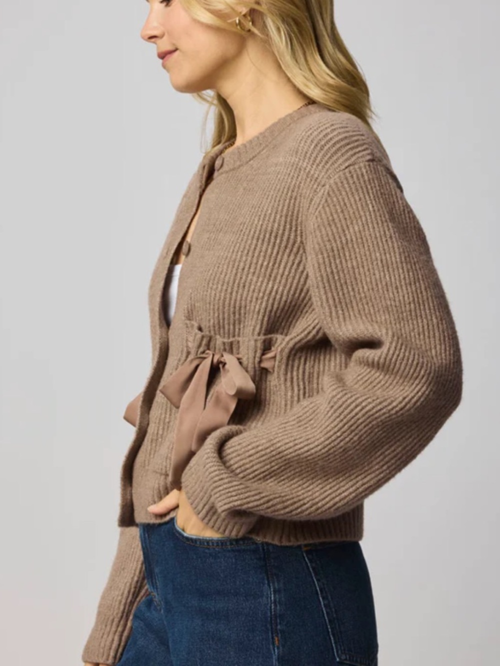 Splendid Stassi Satin Tie Cardigan - Picture 3 of 8
